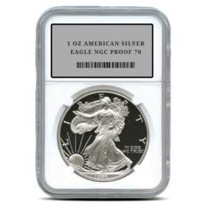 1 OZ AMERICAN SILVER EAGLE NGC PROOF 70